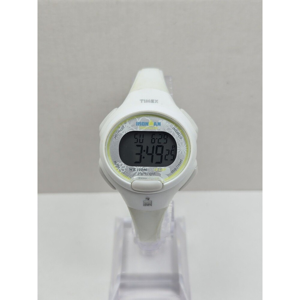 Timex Ironman Essential 10 Womens White Digital Sports Watch Indiglo New Battery